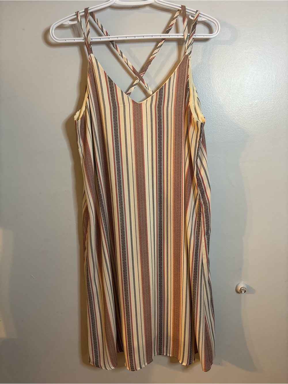 Maurices Striped Midi Sundress in Cream, Tan & Brown